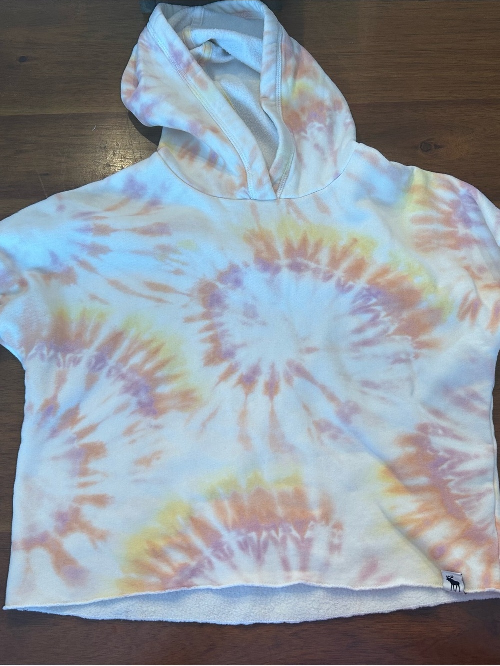 abercrombie kids Tie-Dye Hoodie - Pastel Yellow & Peach